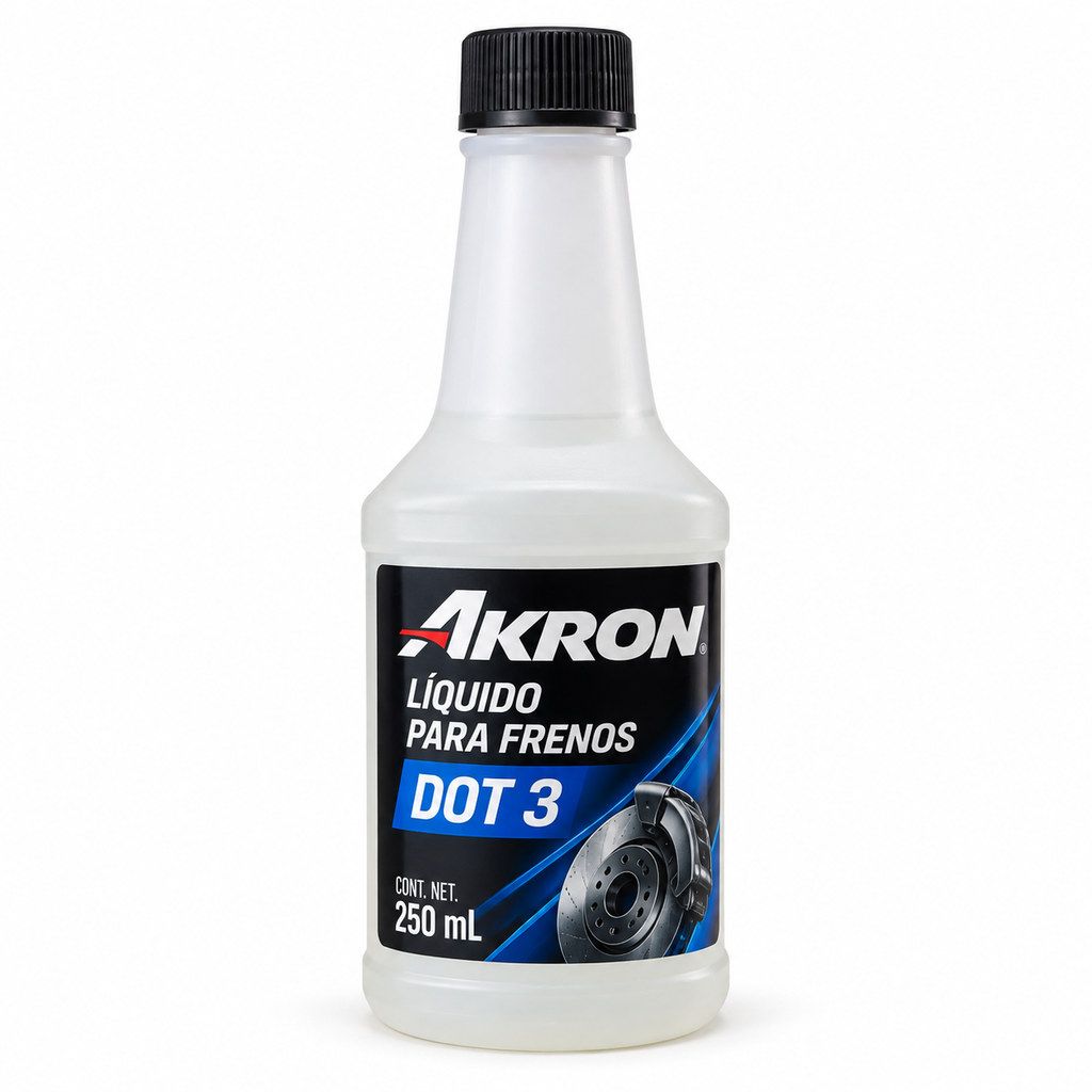 Imagen ilustrativa generada con IA: AKRON DOT3 250ml. Diseño recreado, no fotografía oficial.