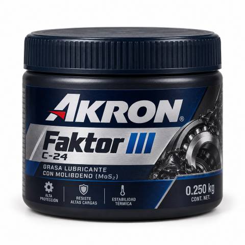 Imagen ilustrativa generada con IA: AKRON Faktor III 250g x24. Diseño recreado, no fotografía oficial.