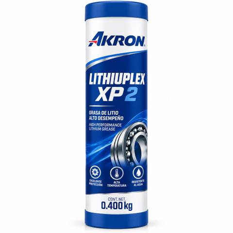 Imagen ilustrativa generada con IA: AKRON Lithiumplex XP2 cartucho400g. Diseño recreado, no fotografía oficial.